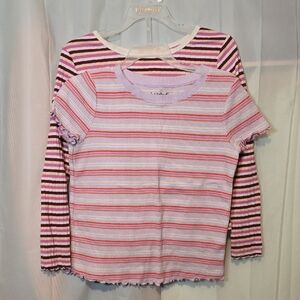 Cat & Jack Pink and Purple Striped Tees